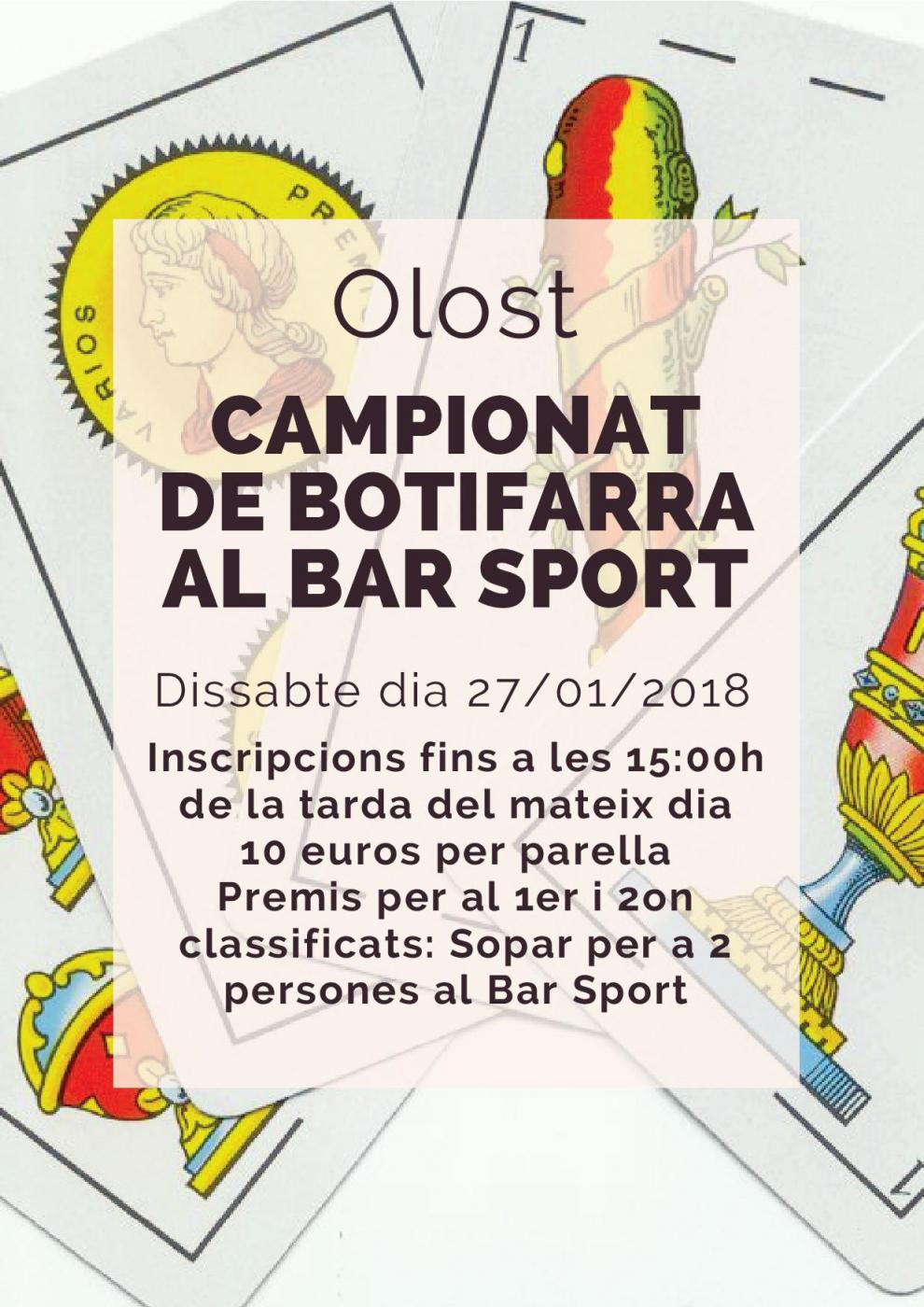 Campionat de Botifarra al Bar Sport
